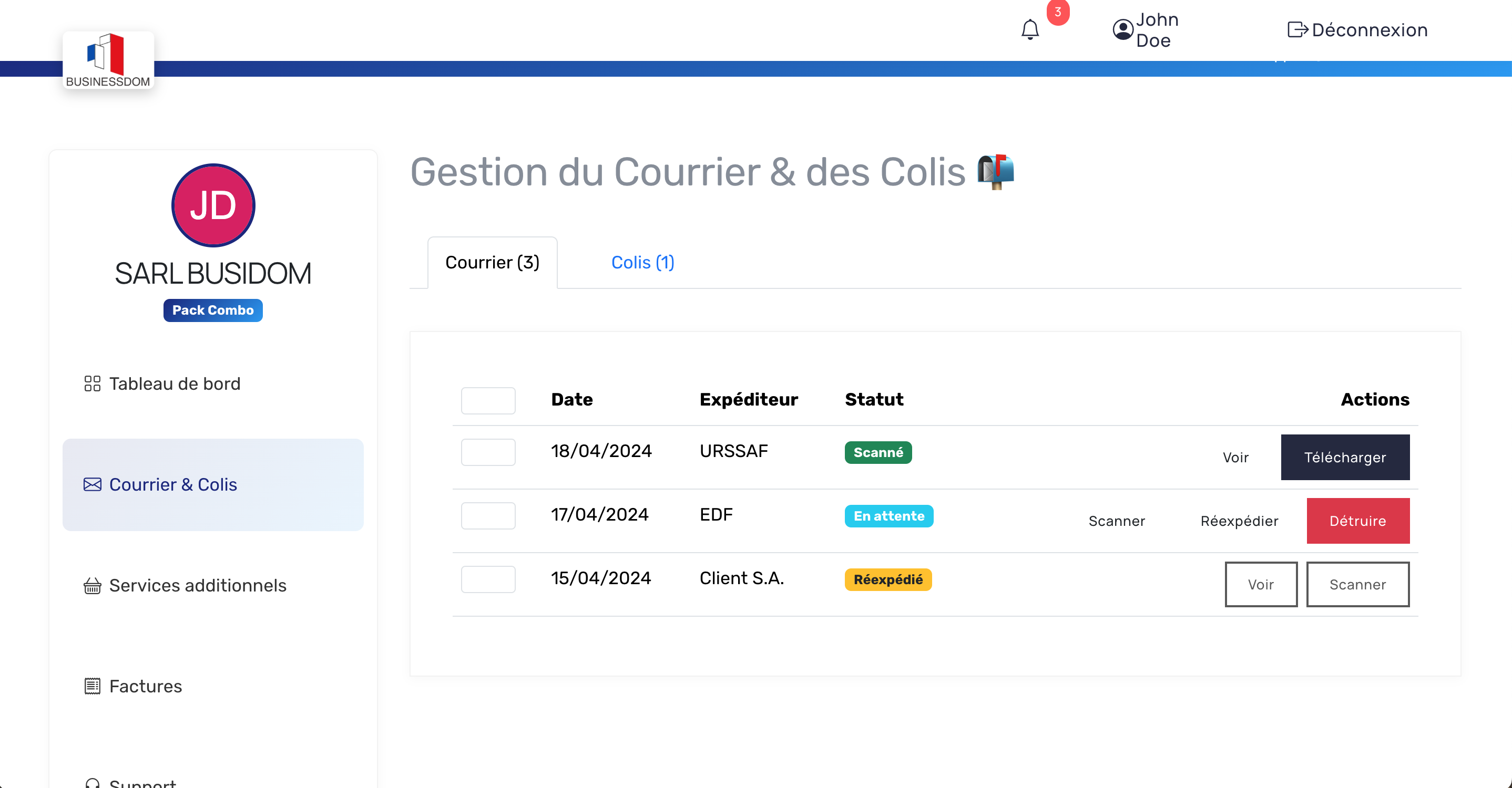 Dashboard Espace Client 2